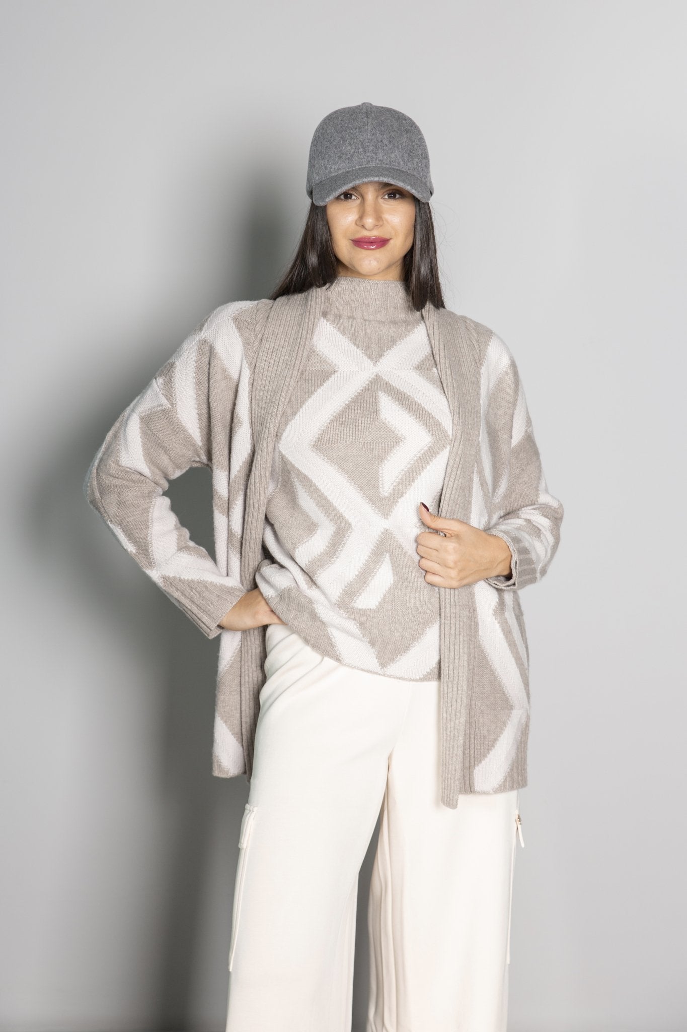 CARDIGAN GEOMETRICO ALPHA STUDIO - SALA MERATE