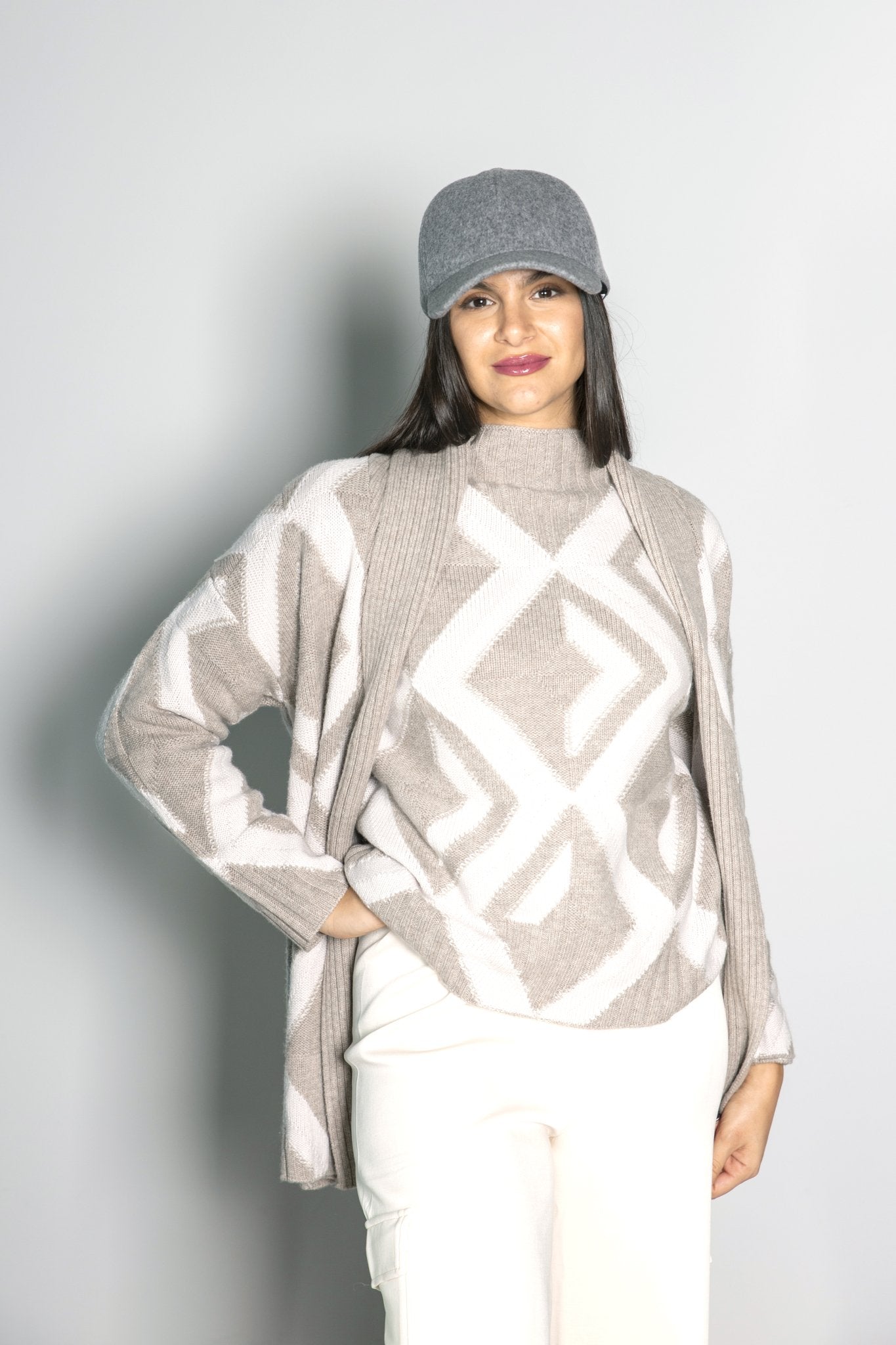 CARDIGAN GEOMETRICO ALPHA STUDIO - SALA MERATE