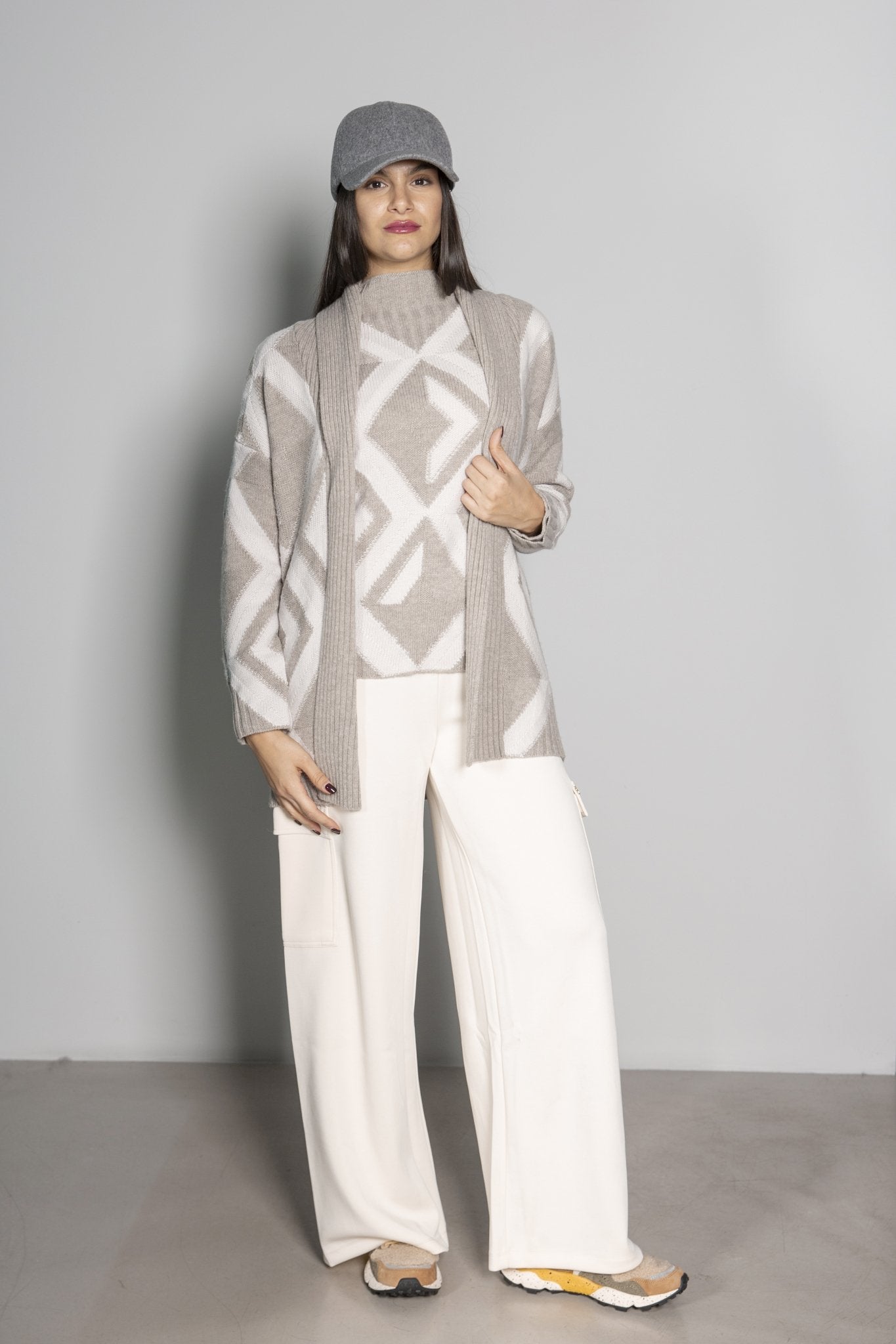 CARDIGAN GEOMETRICO ALPHA STUDIO - SALA MERATE