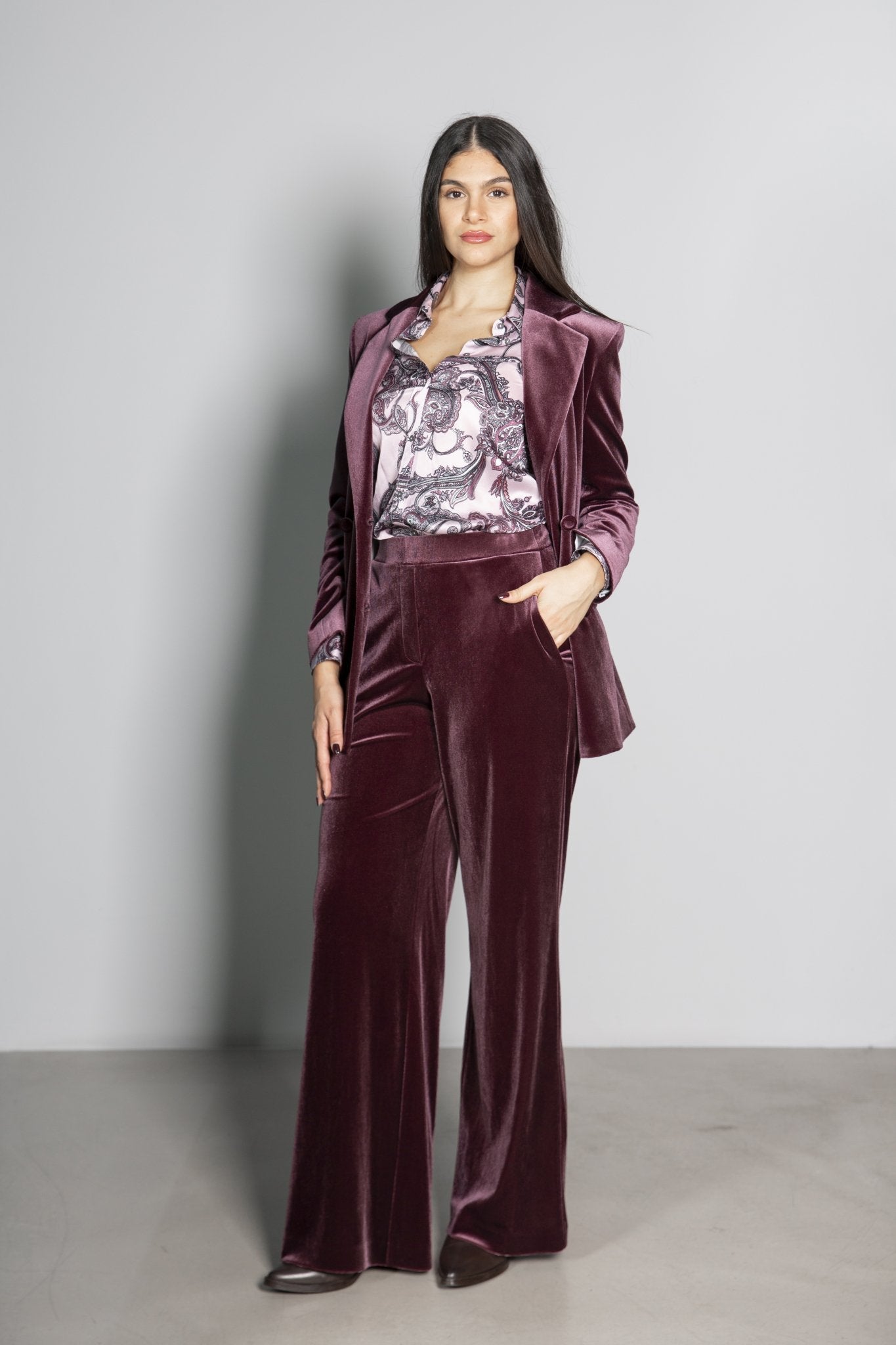 PANTALONE VELLUTO LISCIO OLLA PAREG - SALA MERATE